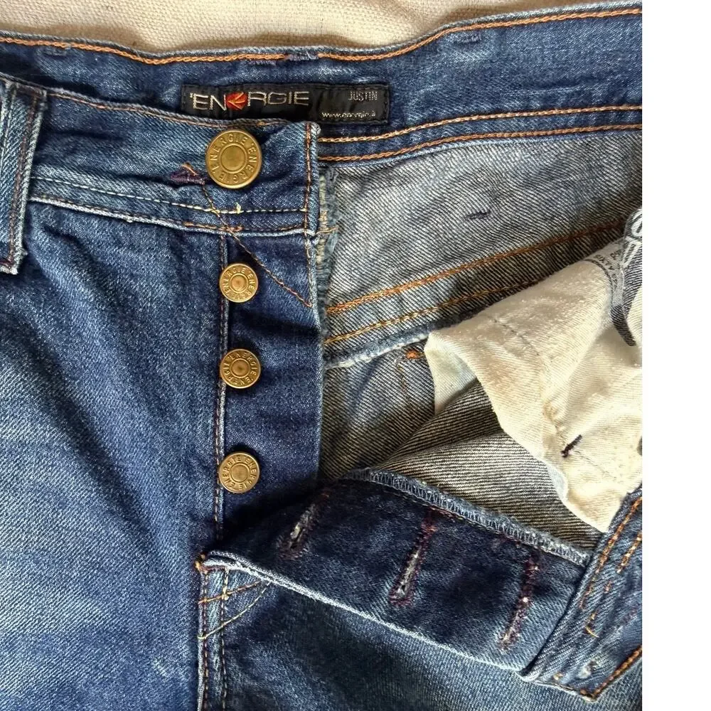 Vintage Energie Jeans Men's 33X34 Justin Distressed Jeans Straight Fit Y2K